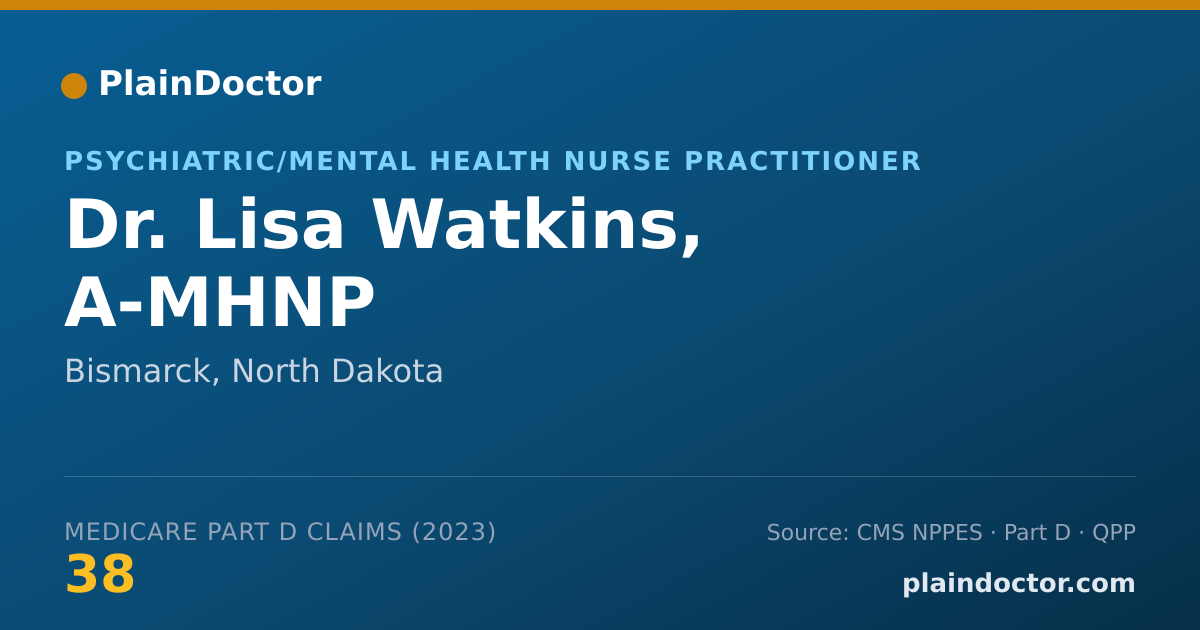 Shareable card for Lisa Watkins, A-MHNP - Psychiatric/Mental Health Nurse Practitioner, Bismarck, ND
