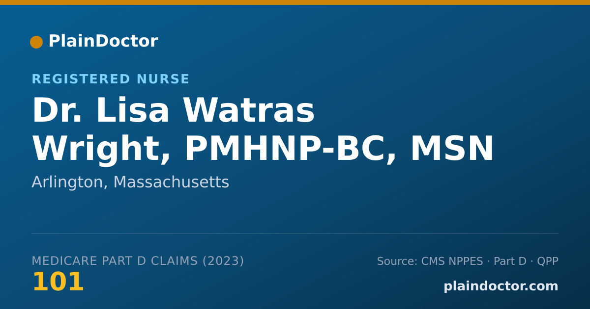 Shareable card for Lisa Watras Wright, PMHNP-BC, MSN - Registered Nurse, Arlington, MA