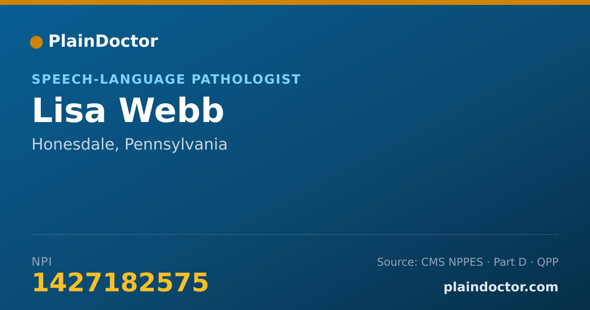 Shareable card for Lisa Webb - Speech-Language Pathologist, Honesdale, PA