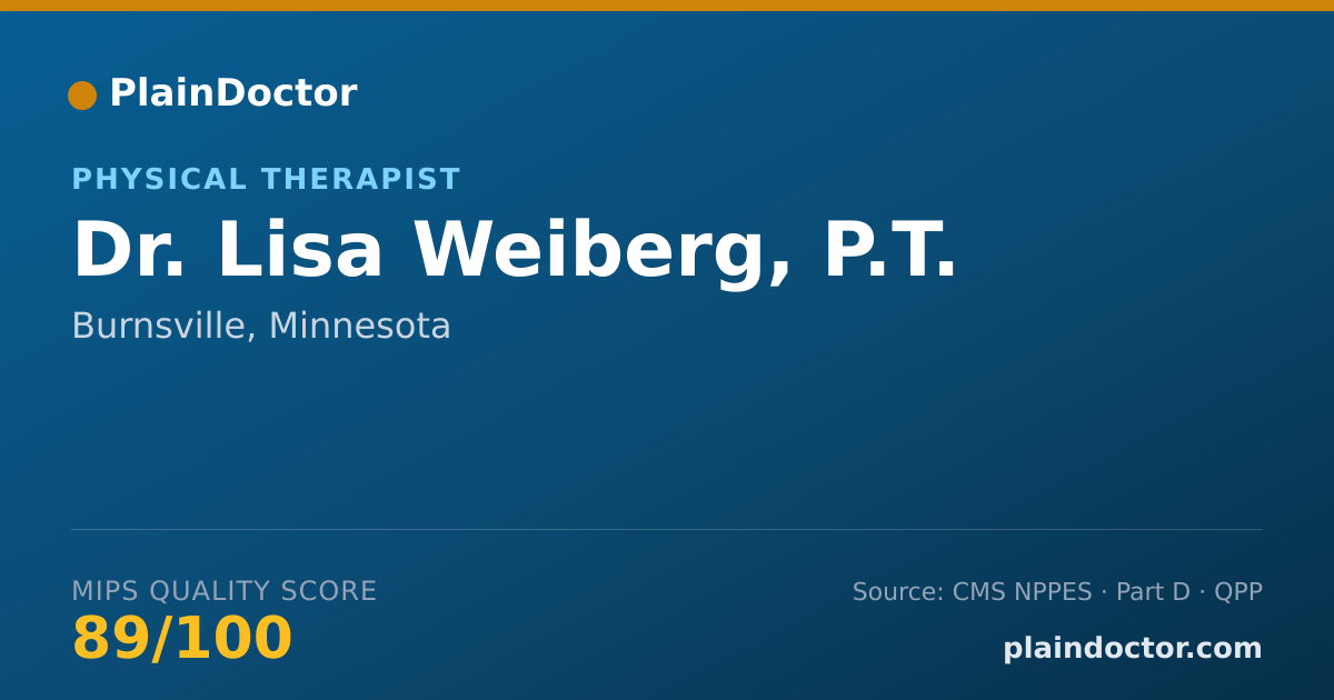 Shareable card for Lisa Weiberg, P.T. - Physical Therapist, Burnsville, MN