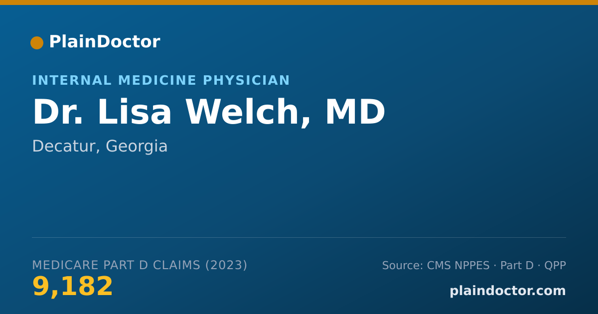 Shareable card for Lisa Welch, MD - Internal Medicine Physician, Decatur, GA