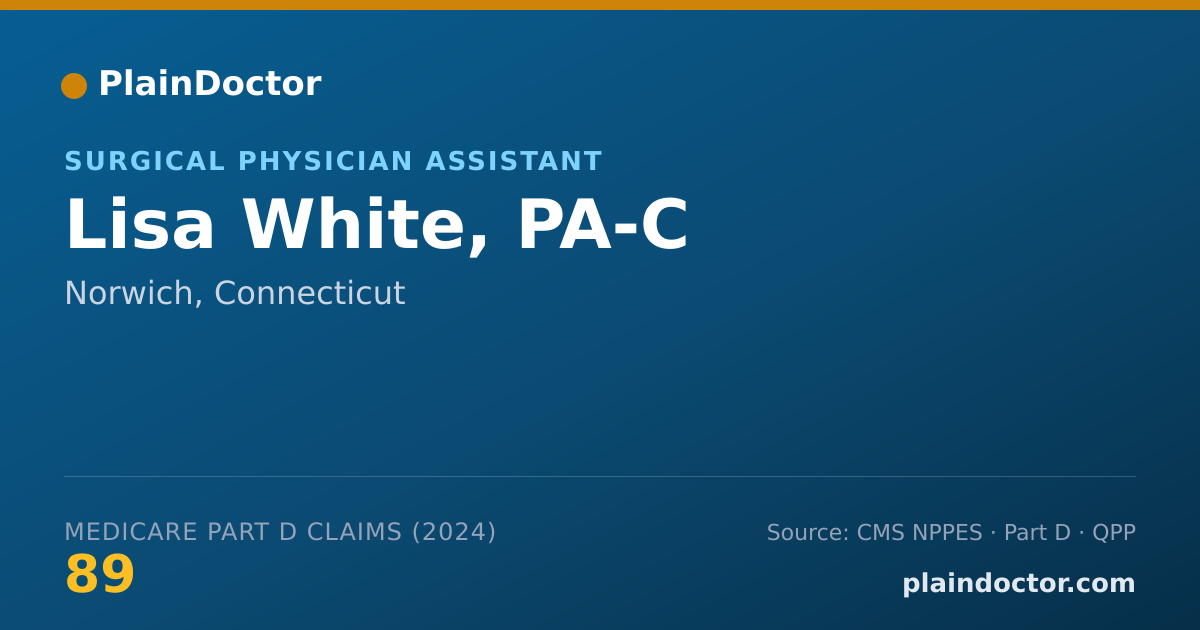 Shareable card for Lisa White, PA-C - Surgical Physician Assistant, Norwich, CT