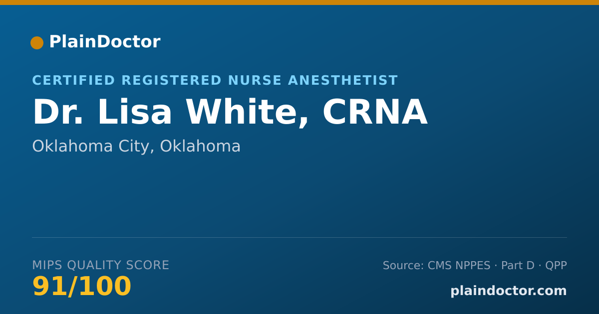 Shareable card for Lisa White, CRNA - Certified Registered Nurse Anesthetist, Oklahoma City, OK