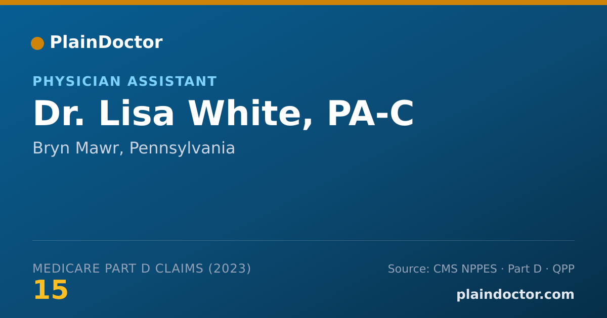 Shareable card for Lisa White, PA-C - Physician Assistant, Bryn Mawr, PA