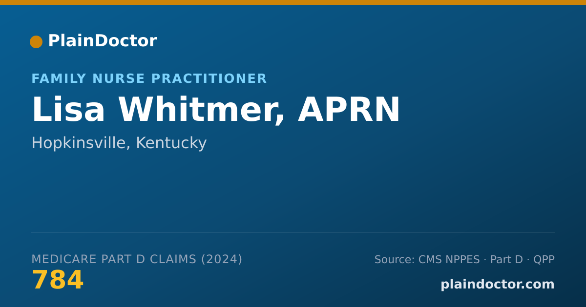 Shareable card for Lisa Whitmer, APRN - Family Nurse Practitioner, Hopkinsville, KY