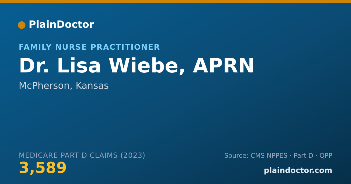 Shareable card for Lisa Wiebe, APRN - Family Nurse Practitioner, McPherson, KS