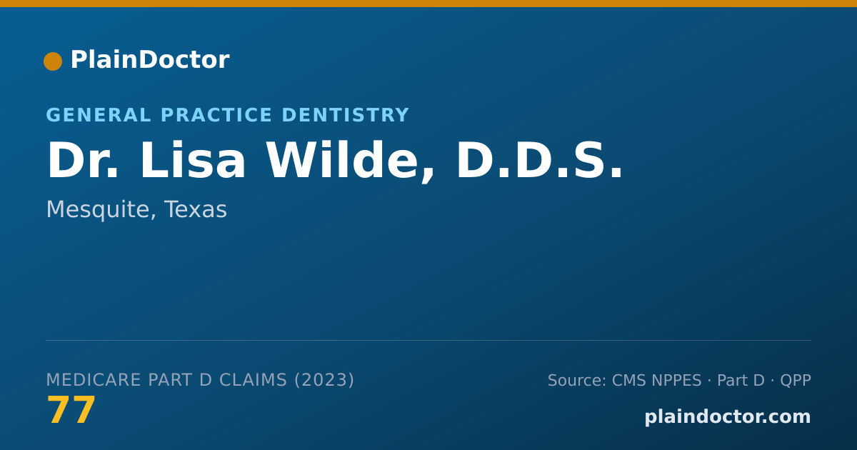 Shareable card for Lisa Wilde, D.D.S. - General Practice Dentistry, Mesquite, TX