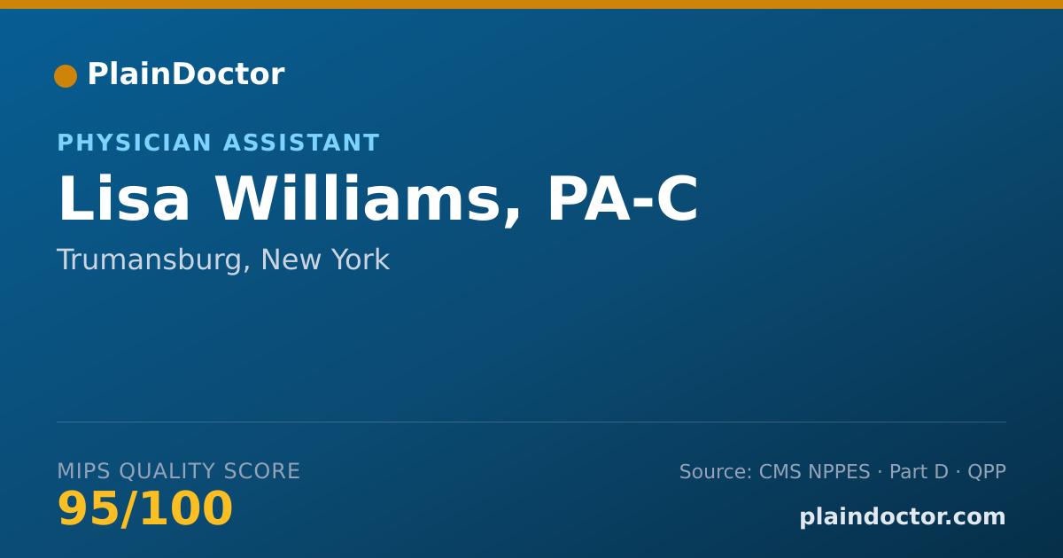 Shareable card for Lisa Williams, PA-C - Physician Assistant, Trumansburg, NY
