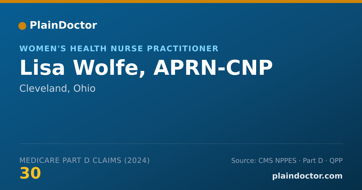 Shareable card for Lisa Wolfe, APRN-CNP - Women's Health Nurse Practitioner, Cleveland, OH