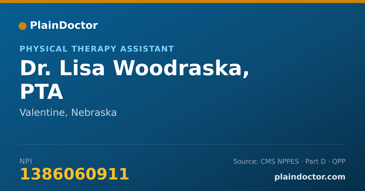 Shareable card for Lisa Woodraska, PTA - Physical Therapy Assistant, Valentine, NE