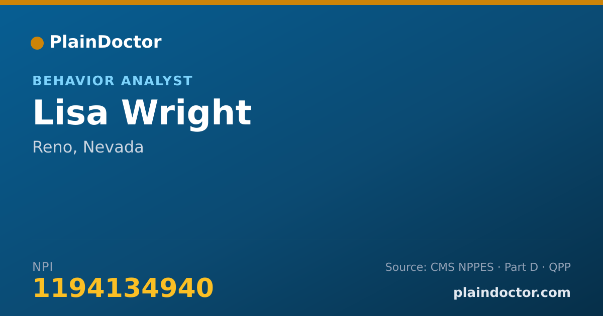 Shareable card for Lisa Wright - Behavior Analyst, Reno, NV