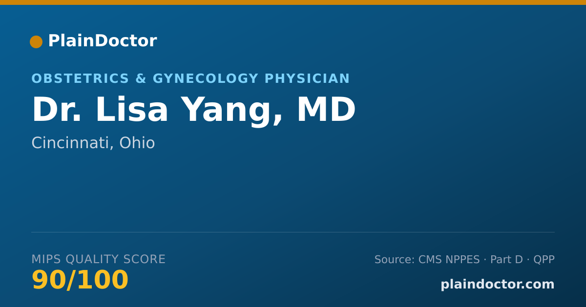 Shareable card for Lisa Yang, MD - Obstetrics & Gynecology Physician, Cincinnati, OH