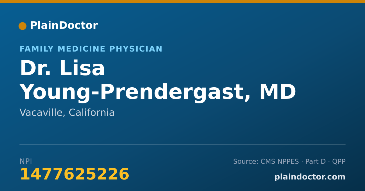 Shareable card for Lisa Young-Prendergast, MD - Family Medicine Physician, Vacaville, CA
