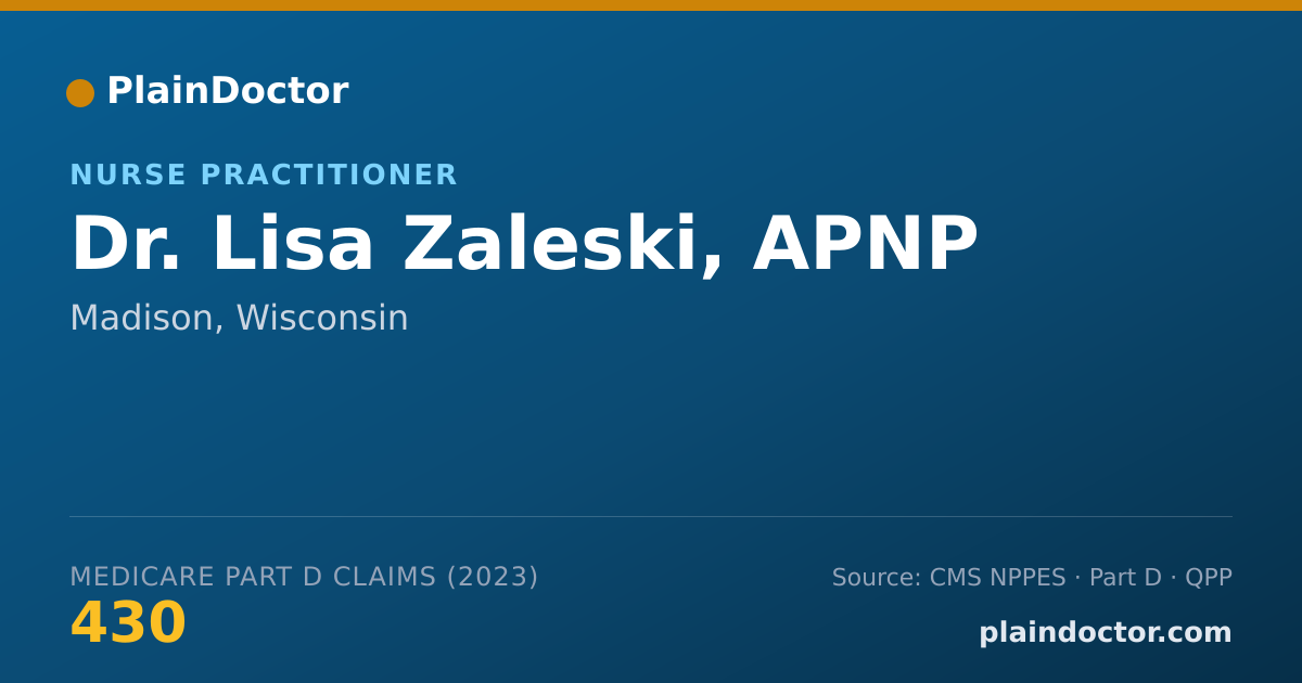 Shareable card for Lisa Zaleski, APNP - Nurse Practitioner, Madison, WI