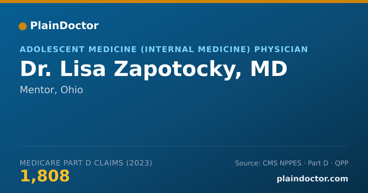 Shareable card for Lisa Zapotocky, MD - Adolescent Medicine (Internal Medicine) Physician, Mentor, OH