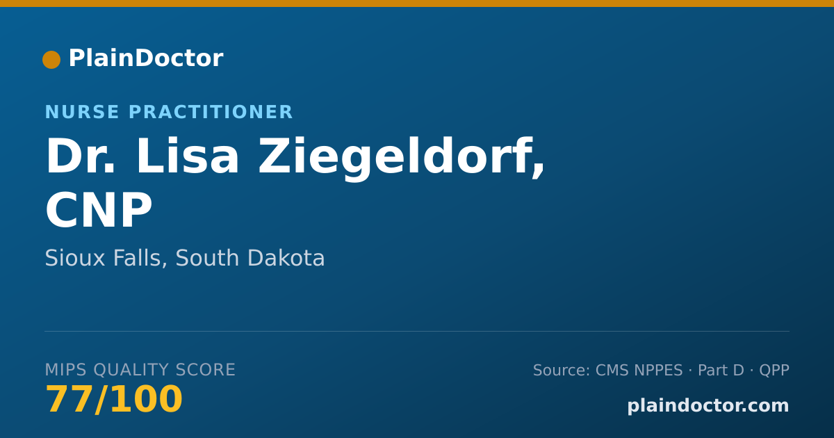 Shareable card for Lisa Ziegeldorf, CNP - Nurse Practitioner, Sioux Falls, SD