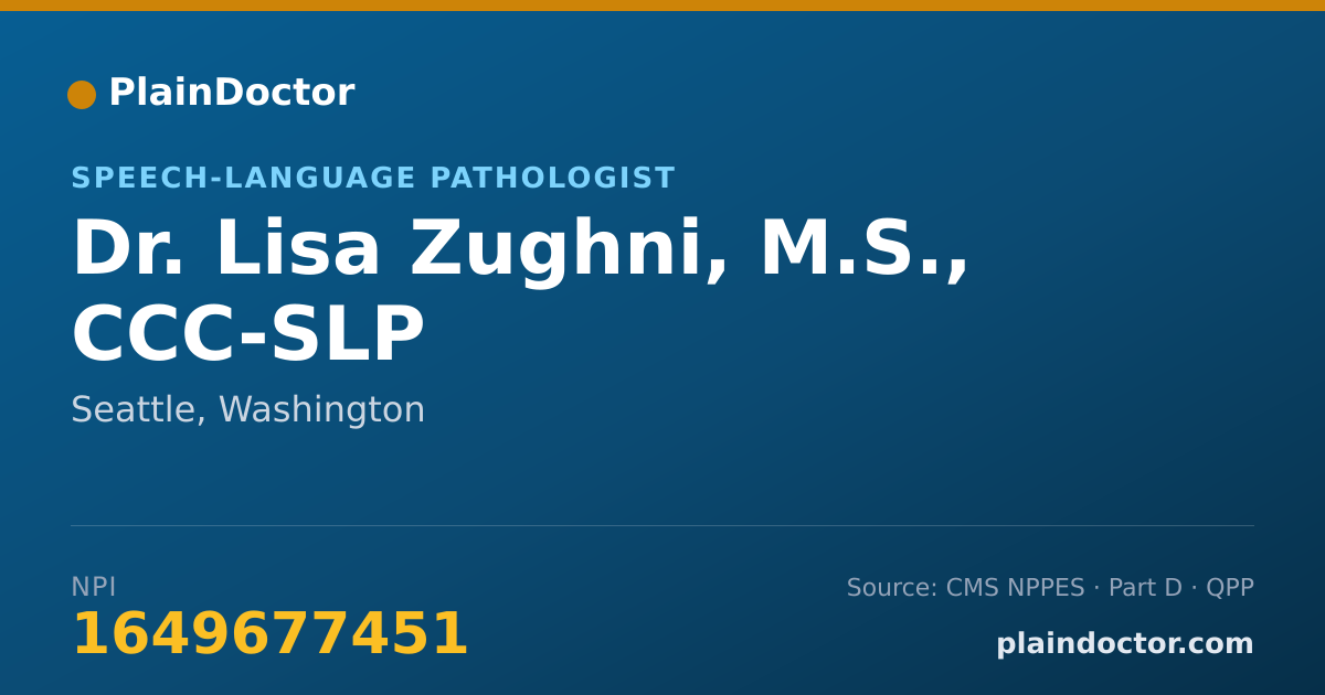 Shareable card for Lisa Zughni, M.S., CCC-SLP - Speech-Language Pathologist, Seattle, WA