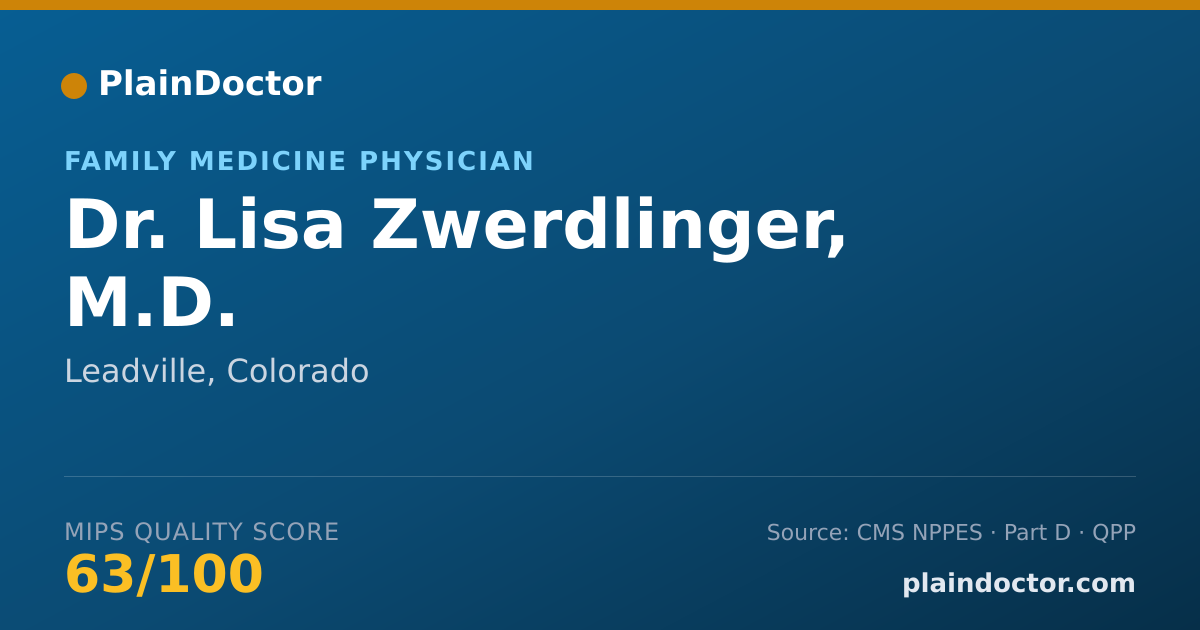 Shareable card for Lisa Zwerdlinger, M.D. - Family Medicine Physician, Leadville, CO