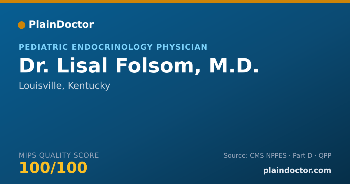 Shareable card for Lisal Folsom, M.D. - Endocrinology, Diabetes & Metabolism Physician, Louisville, KY