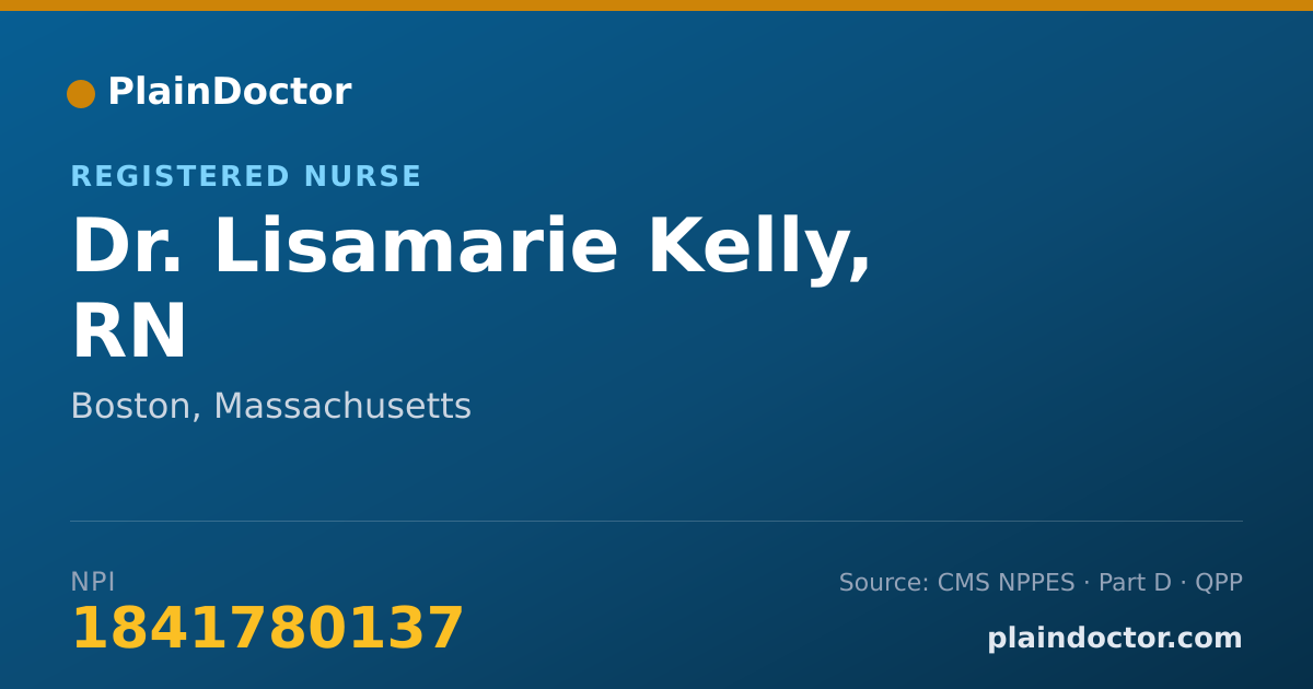 Shareable card for Lisamarie Kelly, RN - Registered Nurse, Boston, MA