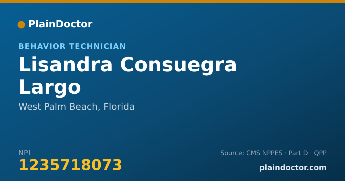 Shareable card for Lisandra Consuegra Largo - Behavior Technician, West Palm Beach, FL