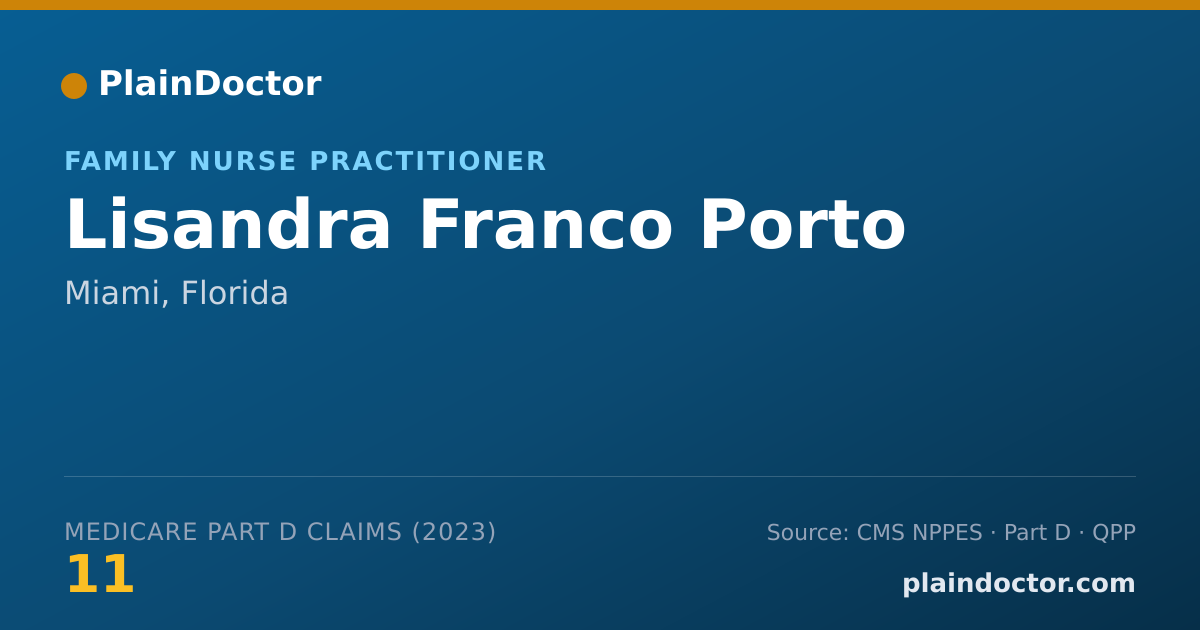 Shareable card for Lisandra Franco Porto - Family Nurse Practitioner, Miami, FL