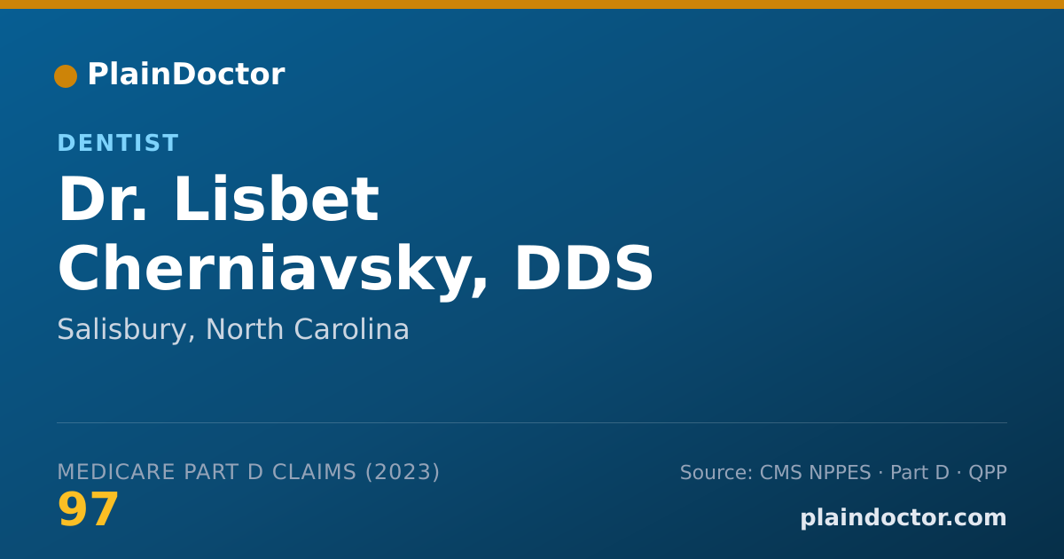 Shareable card for Lisbet Cherniavsky, DDS - Dentist, Salisbury, NC