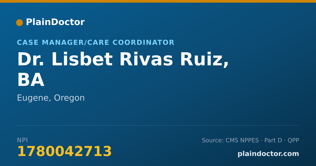 Shareable card for Lisbet Rivas Ruiz, BA - Case Manager/Care Coordinator, Eugene, OR