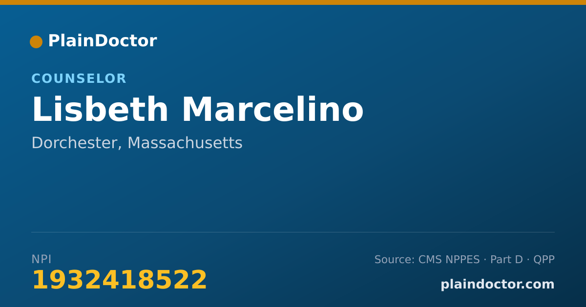 Shareable card for Lisbeth Marcelino - Counselor, Dorchester, MA