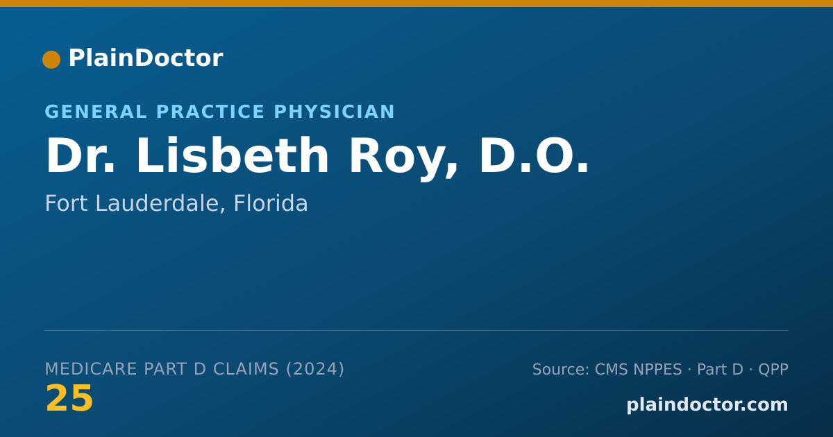 Shareable card for Lisbeth Roy, D.O. - General Practice Physician, Fort Lauderdale, FL
