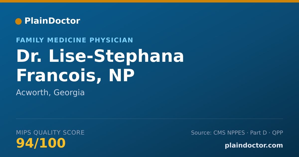Shareable card for Lise-Stephana Francois, NP - Family Medicine Physician, Acworth, GA
