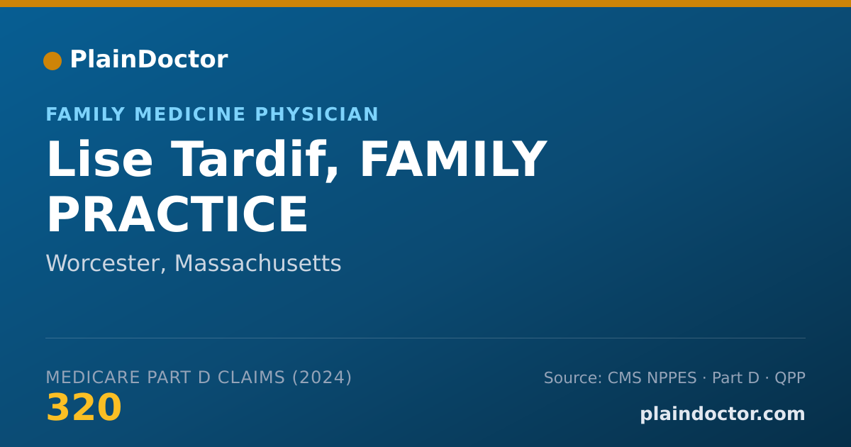 Shareable card for Lise Tardif, FAMILY PRACTICE - Family Medicine Physician, Worcester, MA