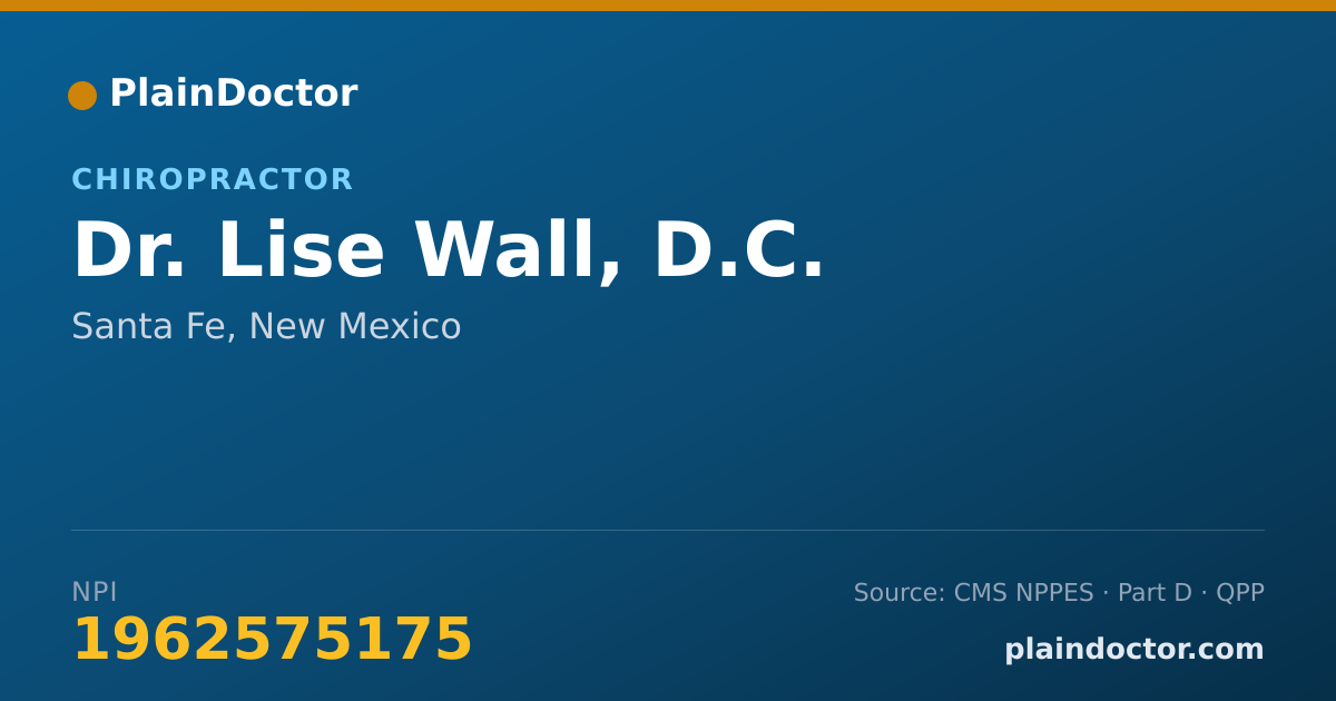 Shareable card for Lise Wall, D.C. - Chiropractor, Santa Fe, NM