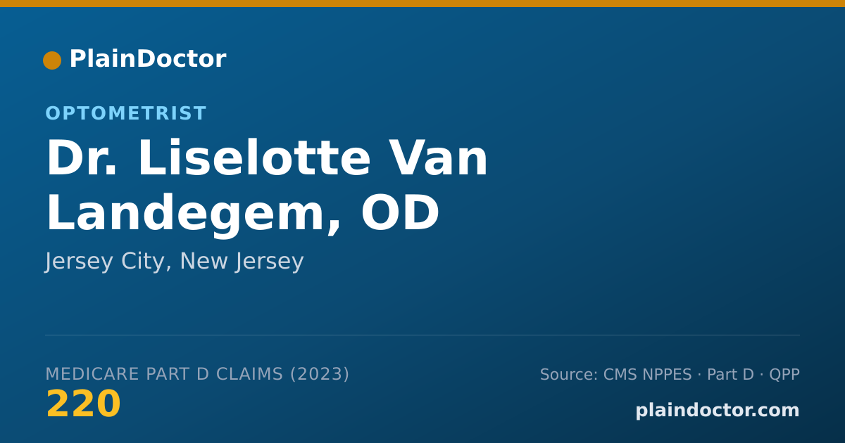 Shareable card for Liselotte Van Landegem, OD - Optometrist, Jersey City, NJ