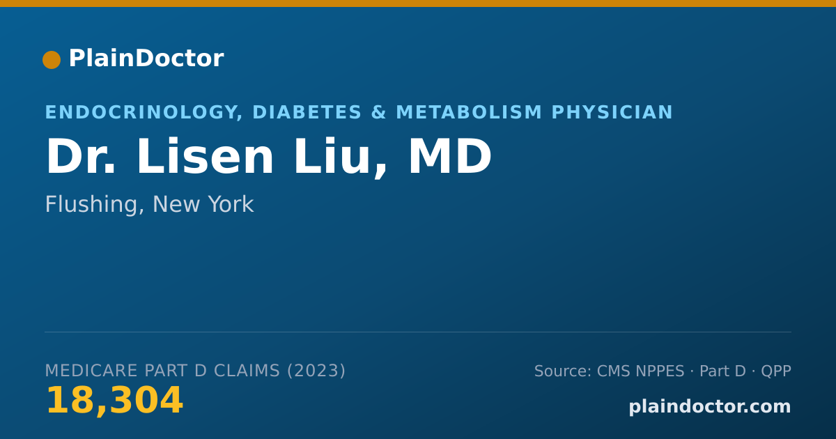 Shareable card for Lisen Liu, MD - Endocrinology, Diabetes & Metabolism Physician, Flushing, NY