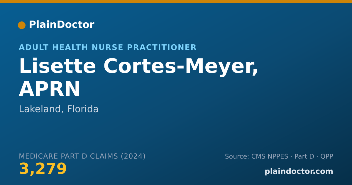 Shareable card for Lisette Cortes-Meyer, APRN - Adult Health Nurse Practitioner, Lakeland, FL