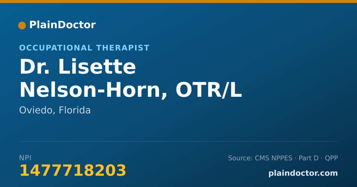 Shareable card for Lisette Nelson-Horn, OTR/L - Occupational Therapist, Oviedo, FL