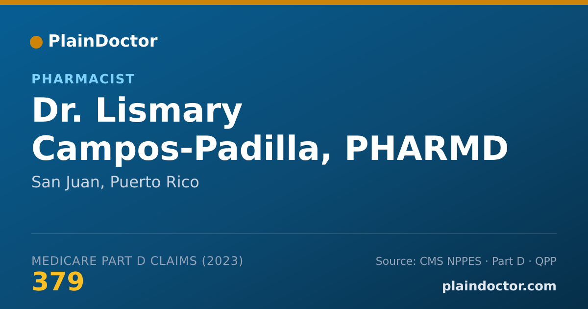 Shareable card for Lismary Campos-Padilla, PHARMD - Pharmacist, San Juan, PR