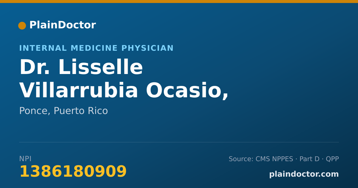 Shareable card for Lisselle Villarrubia Ocasio, M.D., M.P.H. - Internal Medicine Physician, Ponce, PR