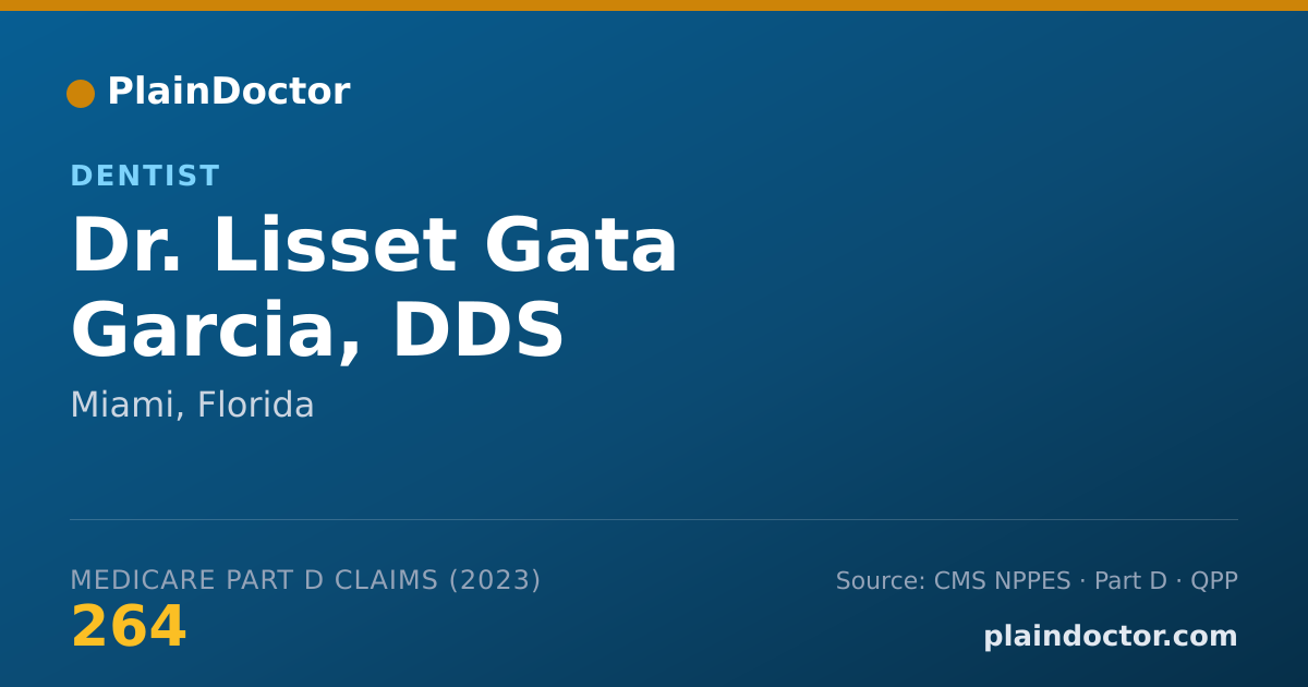 Shareable card for Lisset Gata Garcia, DDS - Dentist, Miami, FL
