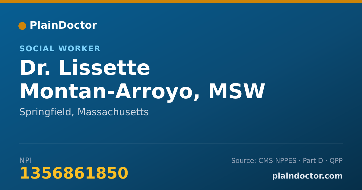 Shareable card for Lissette Montan-Arroyo, MSW - Social Worker, Springfield, MA