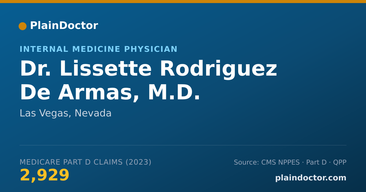 Shareable card for Lissette Rodriguez De Armas, M.D. - Internal Medicine Physician, Las Vegas, NV