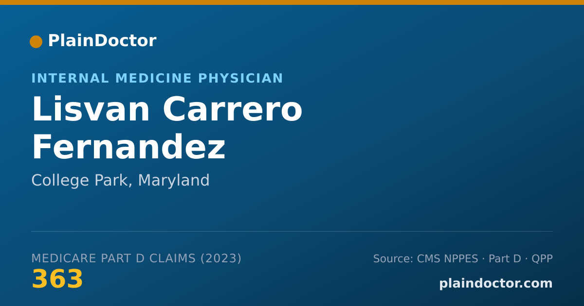 Shareable card for Lisvan Carrero Fernandez - Internal Medicine Physician, College Park, MD