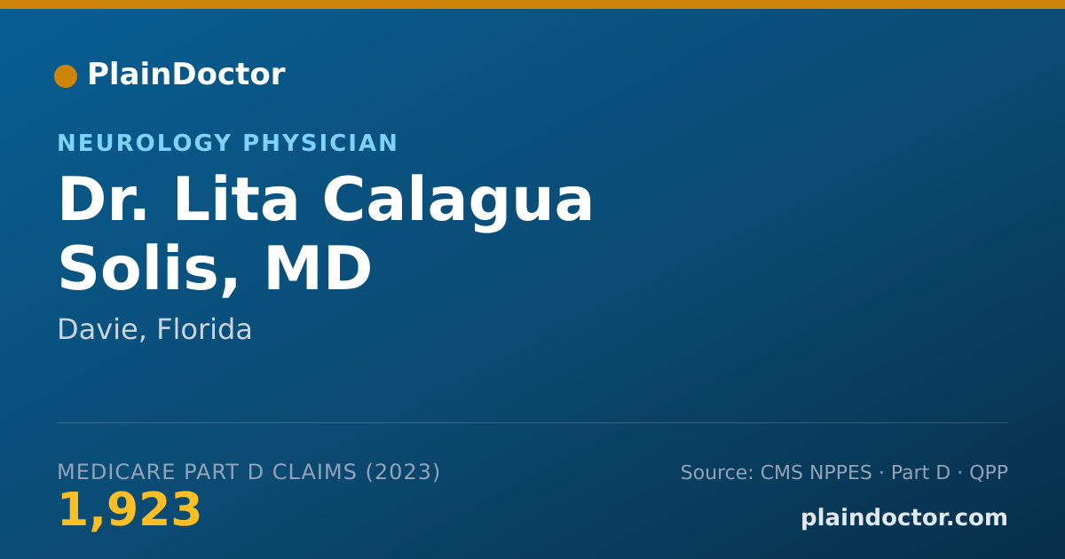 Shareable card for Lita Calagua Solis, MD - Neurology Physician, Davie, FL