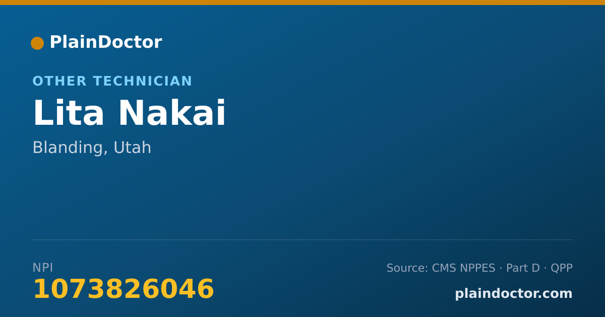 Shareable card for Lita Nakai - Other Technician, Blanding, UT