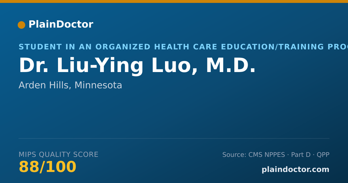 Shareable card for Liu-Ying Luo, M.D. - Student in an Organized Health Care Education/Training Program, Arden Hills, MN
