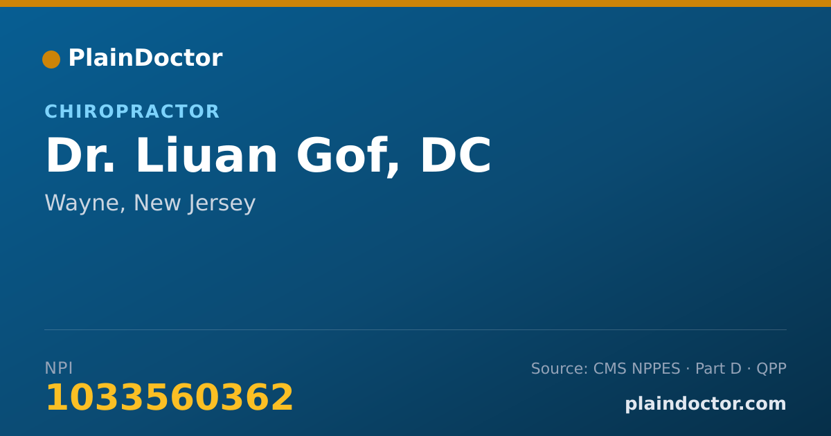 Shareable card for Liuan Gof, DC - Chiropractor, Wayne, NJ