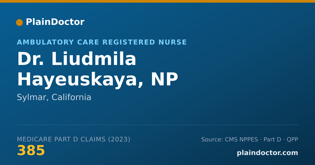 Shareable card for Liudmila Hayeuskaya, NP - Ambulatory Care Registered Nurse, Sylmar, CA