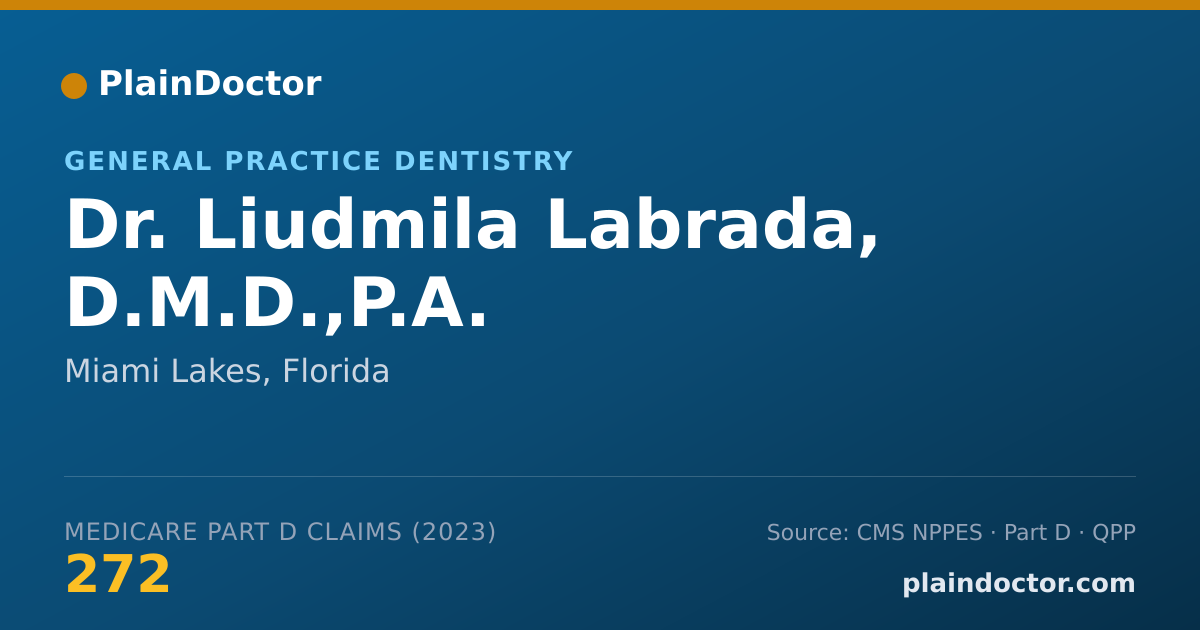 Shareable card for Liudmila Labrada, D.M.D.,P.A. - General Practice Dentistry, Miami Lakes, FL