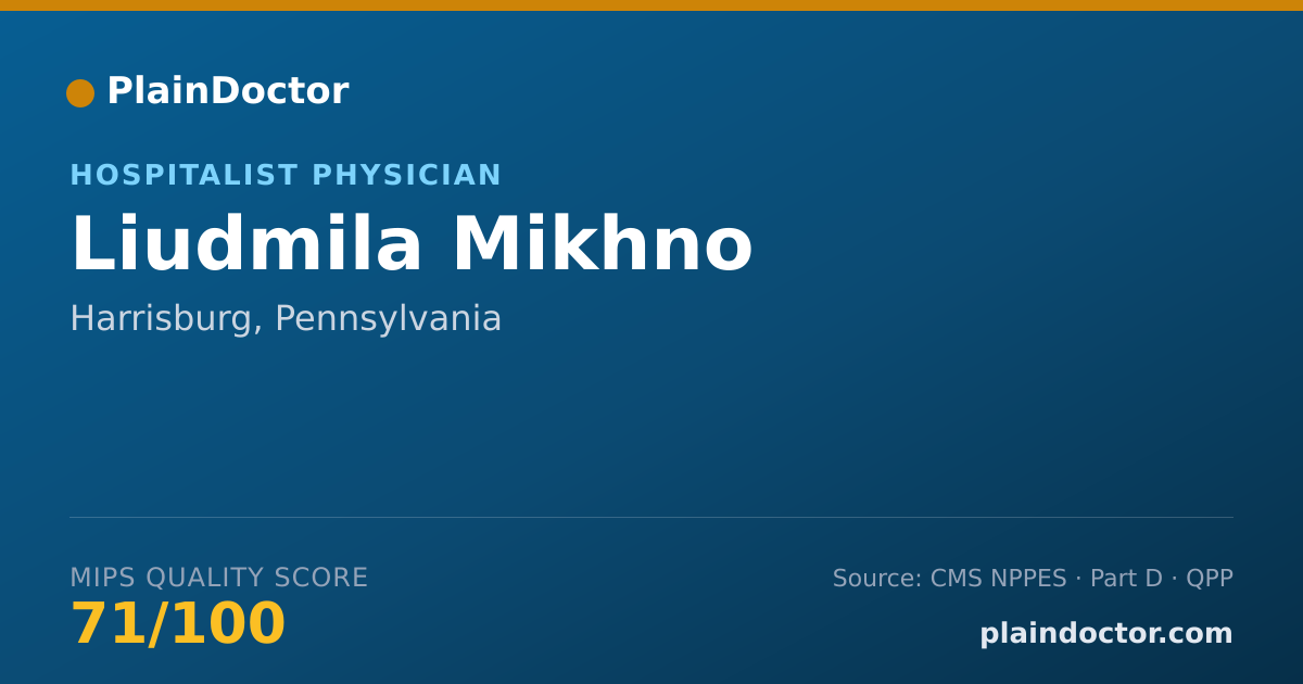 Shareable card for Liudmila Mikhno - Hospitalist Physician, Harrisburg, PA
